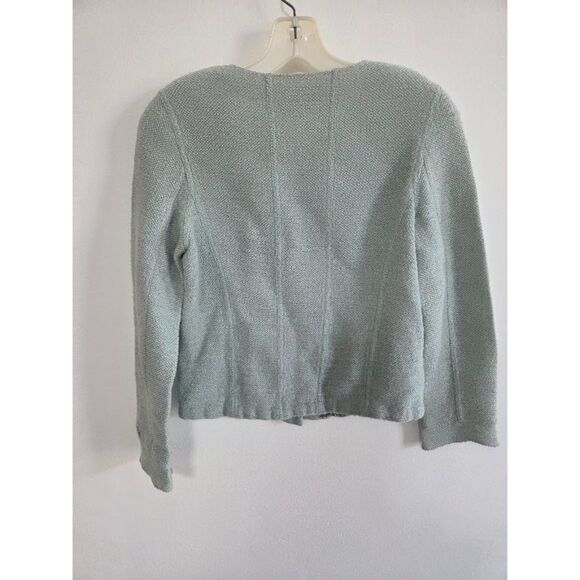 Chanel Light Green Virgin Wool/Silk Made in France Tweed Blazer Jacket size EU40 - Picture 2 of 9